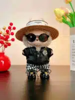 LABUBU Clothes Chanel Black Houndstooth Outift (2)
