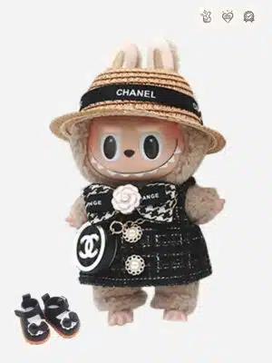 LABUBU Clothes Chanel Camellia Black and White Outift (5)
