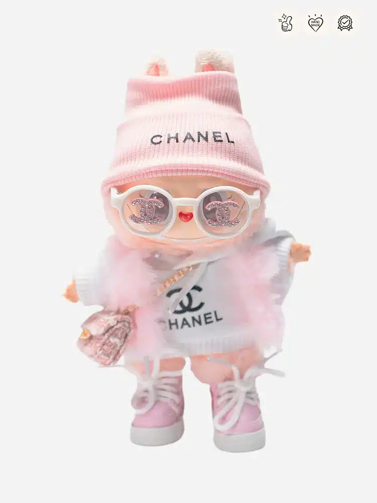 LABUBU Clothes Chanel Pink Vest Sweatshirt Outift 9