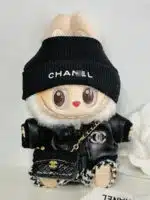 LABUBU Clothes LV and Chanel Black Houndstooth Outift (5)