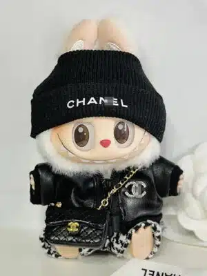 LABUBU Clothes LV and Chanel Black Houndstooth Outift (5)