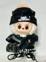 LABUBU Clothes LV and Chanel Black Houndstooth Outift (8)