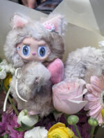 17cm Latte Cream Cat Labubu – Handmade Custom from Authentic Macaron Series (3)