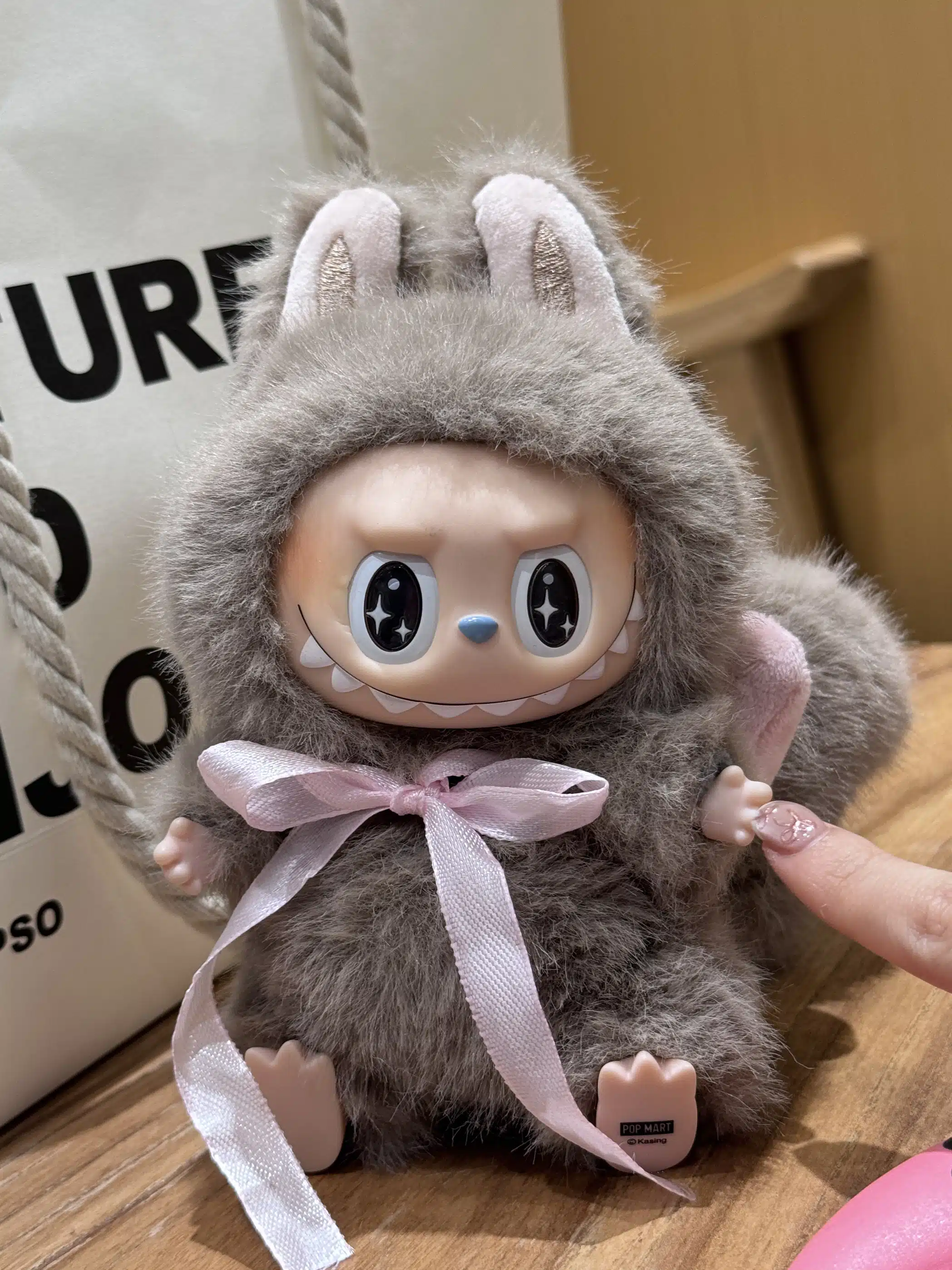 Brown Squirrel Big Tail Labubu – Artist Custom Plush Toy Handmade from Authentic V1 Macaron Series Doll (2)