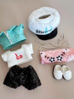 GD Inspired Mushroom Head Outfit for Labubu – K Pop Style Doll Clothes for 17cm POP MART (3)