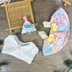 Ice Cream Birthday Outfit for Labubu – 3 Piece Dress Set for 17cm Dolls (Hat + Top + Suspender Skirt) 1