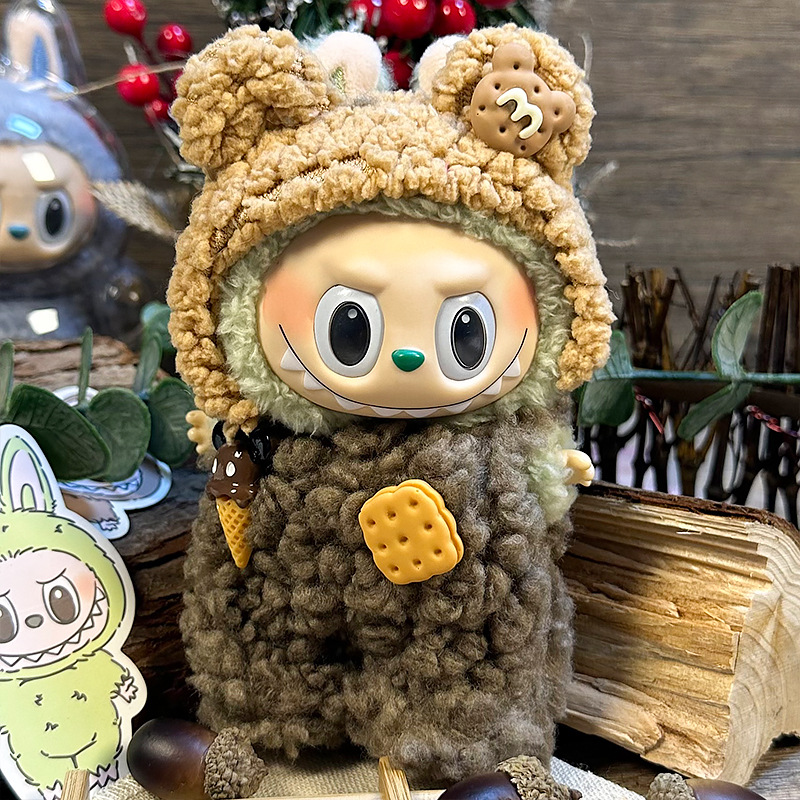 Ice Cream Cookie Outfit for Labubu – 2 Piece Set for 17cm Dolls (Headband + Dress)