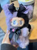 Kuromi Inspired Labubu Plush – Artist Custom Handmade from Authentic V1V2 Doll (1)
