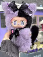 Kuromi Inspired Labubu Plush – Artist Custom Handmade from Authentic V1V2 Doll (2)