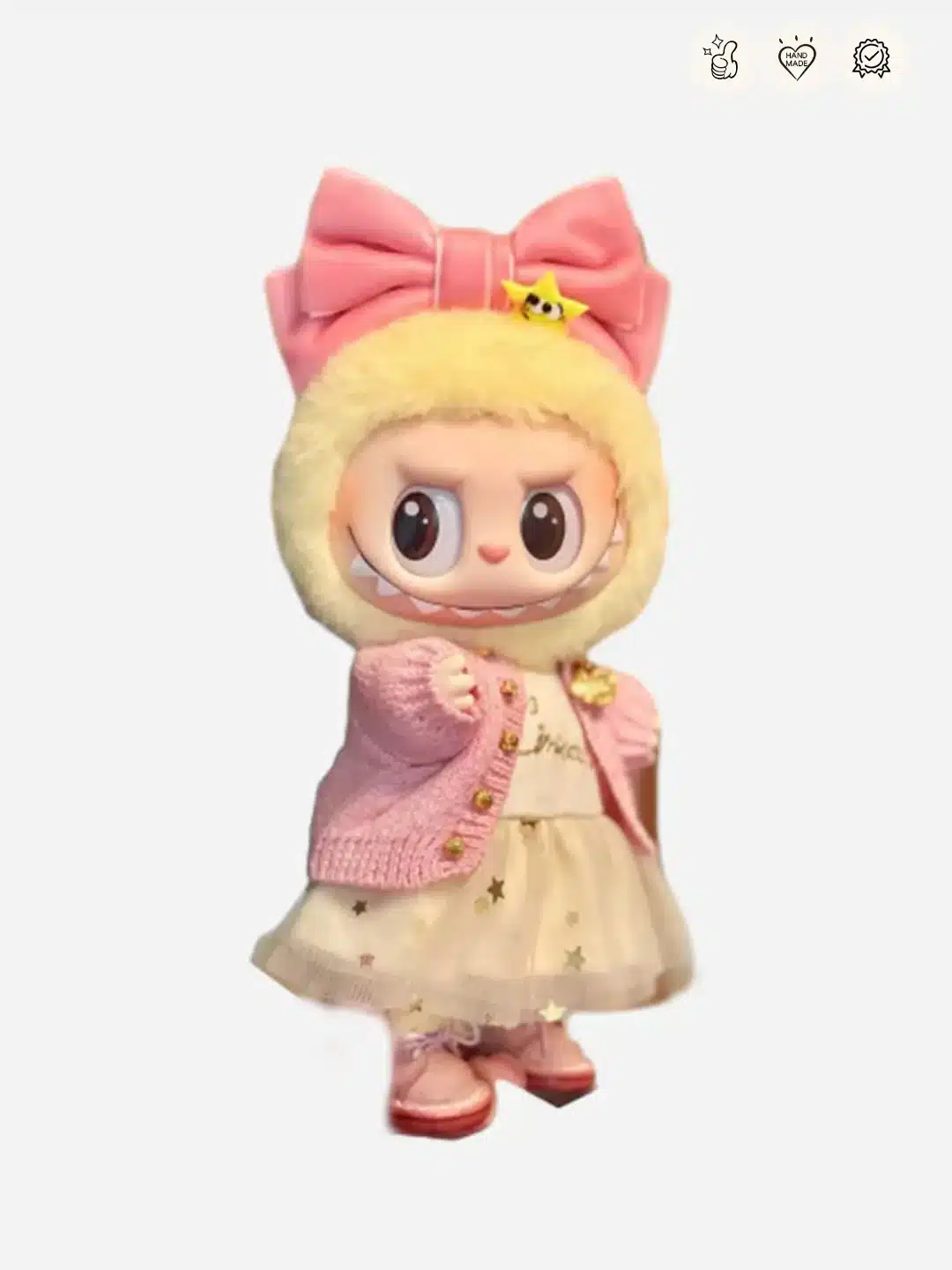LABUBU Clothes Knitted Cardigan and Yarn Skirt Outfit