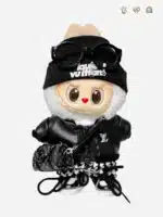 LABUBU Designer Inspired Houndstooth Outfit – Black LV & Chanel Style Doll Clothes (1)