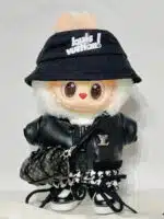 LABUBU Designer Inspired Houndstooth Outfit – Black LV & Chanel Style Doll Clothes (3)