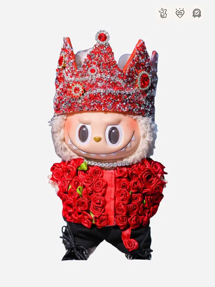 LABUBU G Dragon Red Rose & Crown Outfit – Stylish Doll Clothes Inspired by K pop Fashion (6)
