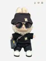 LABUBU Hermes Inspired Black T Shirt Suit – Fashion Doll Outfit (1)