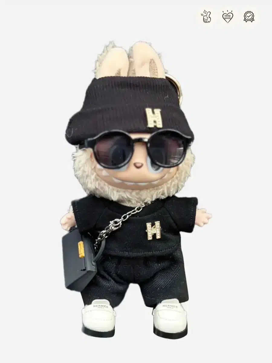 LABUBU Hermes Inspired Black T Shirt Suit – Fashion Doll Outfit (1)