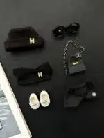 LABUBU Hermes Inspired Black T Shirt Suit – Fashion Doll Outfit (2)