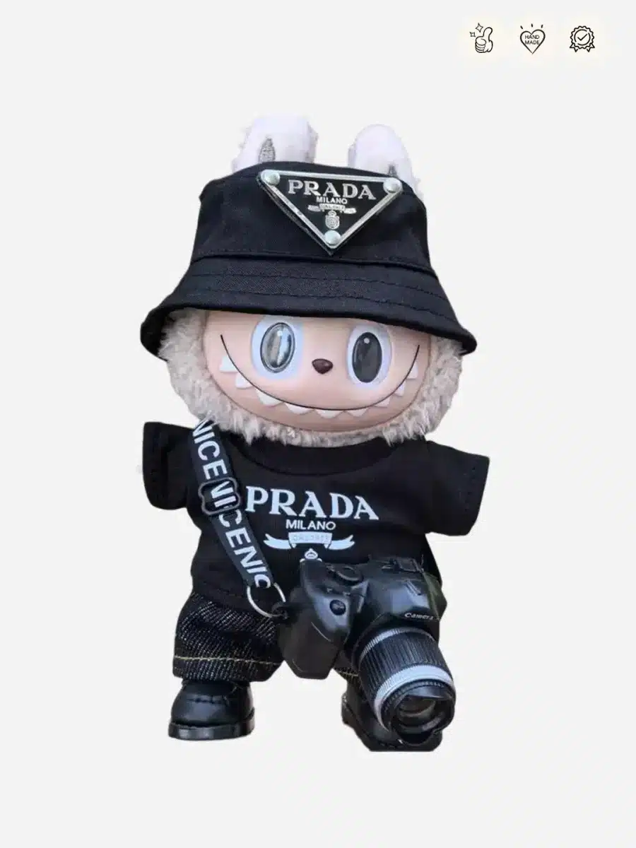 LABUBU Prada Inspired Black T Shirt – Designer Doll Outfit (3)