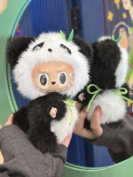 Labubu Custom Panda ZIMOMO 17cm Black White Macaron Series 1 Designer Collectible Figure (111)