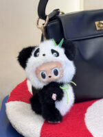 Labubu Custom Panda ZIMOMO 17cm Black White Macaron Series 1 Designer Collectible Figure (2)