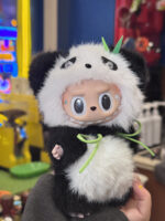 Labubu Custom Panda ZIMOMO 17cm Black White Macaron Series 1 Designer Collectible Figure (3)