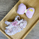 MIUMIU Inspired Pink Outfit for Labubu – 2 Piece Set for 17cm Dolls (Hair Accessory + Romper) 2