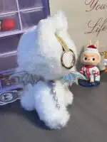 Mini ZIMOMO White Body with Silver Wings – Artist Custom Plush Toy Handmade from Authentic V1 Macaron Series (1)