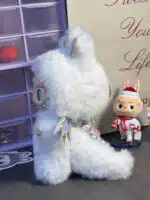 Mini ZIMOMO White Body with Silver Wings – Artist Custom Plush Toy Handmade from Authentic V1 Macaron Series (2)
