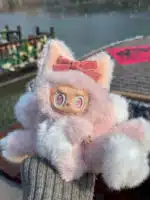 Pink Blossom Multi Tailed Labubu Plush – Artist Custom Toy from Authentic V1V2 Doll (7)