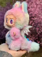 Rainbow Dyed Little Zimomo Labubu – Artist Custom Plush from Authentic V1V2 Doll (1)