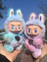 Rainbow Dyed Little Zimomo Labubu – Artist Custom Plush from Authentic V1V2 Doll (4)
