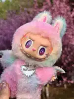 Rainbow Dyed Little Zimomo Labubu – Artist Custom Plush from Authentic V1V2 Doll (5)