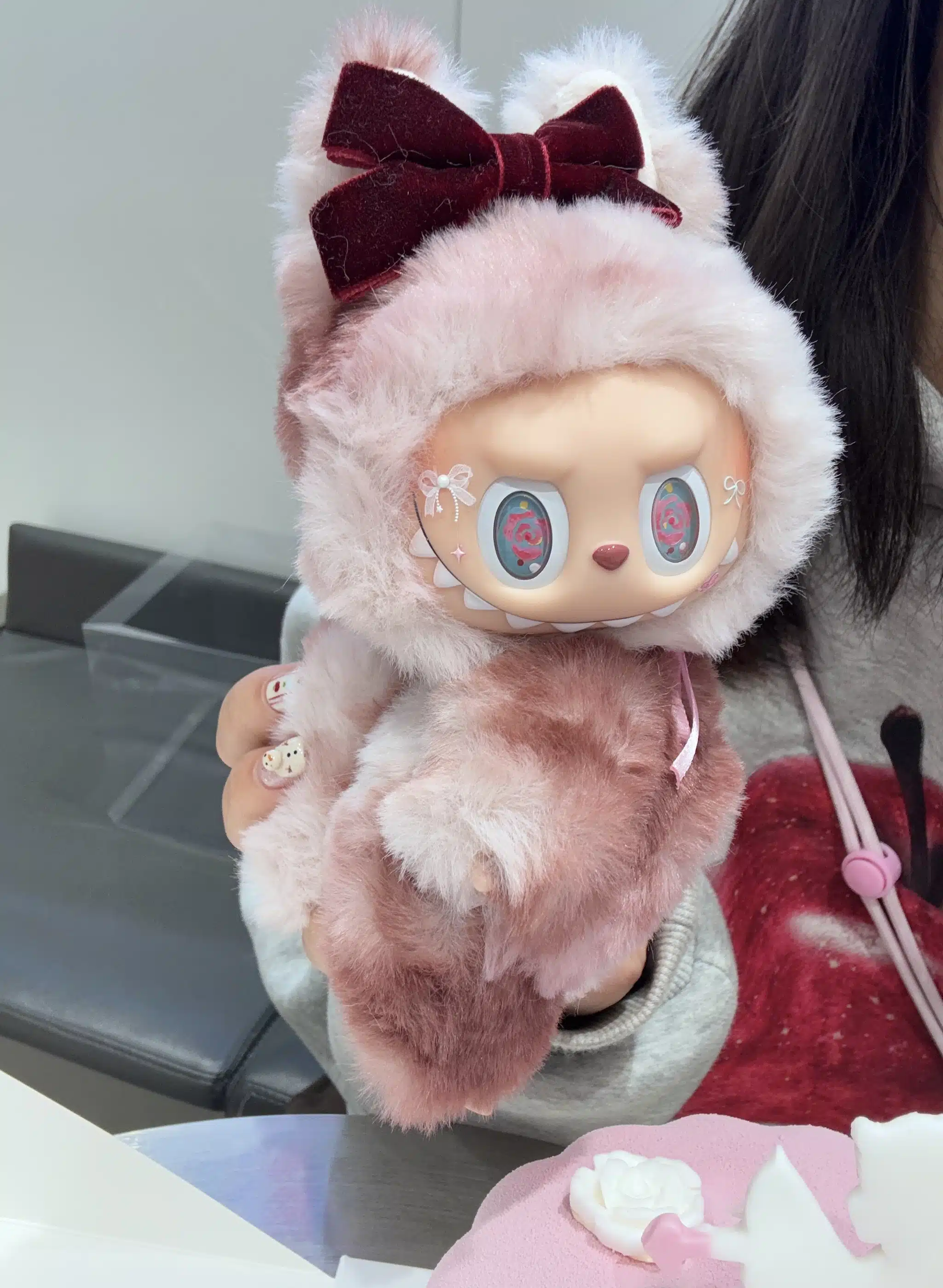 Rose Amber LABUBU – Artist Custom Plush Toy Handmade from Authentic V1 Macaron Series (1)