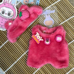 Strawberry Outfit for Labubu – 2 Piece Set for 17cm Dolls (Headband + Dress) 2
