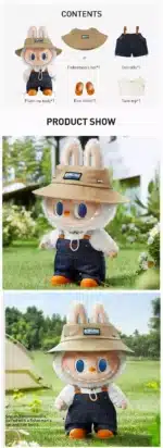 40cm Labubu Fall In Wild vinyl plush displayed on shelf with other collectibles (1)