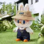 40cm Labubu Fall In Wild vinyl plush displayed on shelf with other collectibles (3)