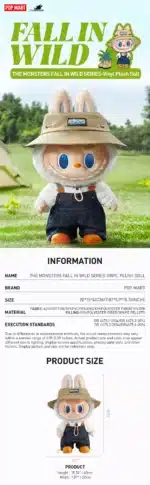 40cm Labubu Fall In Wild vinyl plush displayed on shelf with other collectibles (5)